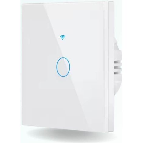 Interrupteur tactile connecté WIFI + RF 433 - 1 bouton - sans fil neutre