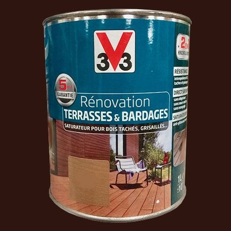 V33 Rénovation Terrasse & Bardages Bois Okoumé Mat 1 L (1/3)