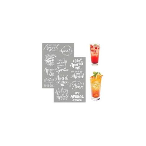 2 Pièces Autocollants Personnalisés pour Verre Aperol,Stickers pour Verre Personnalisé,Rub Ons,Film de Transfert pour Verres à Vin,Autocollants Scrapbooking pour Les Amateurs D'Apérooliques (1/5)