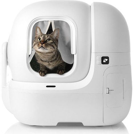 Nouveau rideau de porte magnétique anti-poussière, rideau de porte transparent givré pour toilettes pour chats, anti-poussière et réducteur de sable, adapté à la série Petkit MAX (1/5)