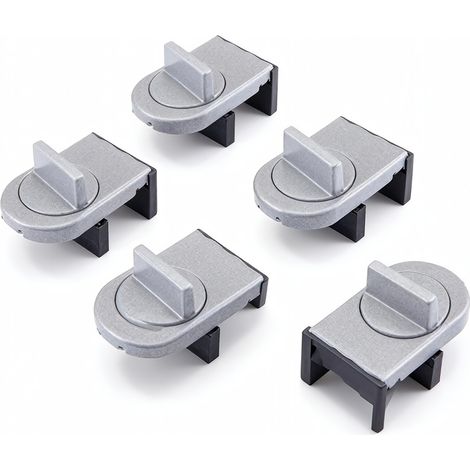 Serrures de porte et fenêtre coulissantes en aluminium avec clés, serrure de sécurité anti-vol pour fenêtres et portes coulissantes, verrou de battant anti-pincement, anti-chute, durables, lot de 5 pi (1/5)