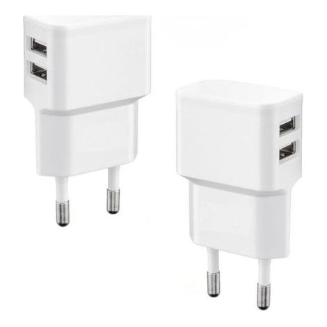 2 Pièces Double Port USB Chargeur avec Prise 5V 2.0A 2 Ports Charger Dual USB Adaptateur Universelle pour Prise Murale Téléphone Tablette Portable Montre Connectee Batterie Externe Enceinte Bluetooth (1/4)