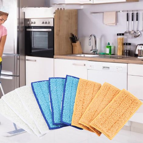 Lot de 9 têtes de balai en microfibre lavables, compatibles avec les balais plats à vaporisateur. (1/5)