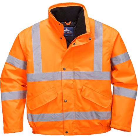 Portwest Gefütterte Warnschutz Pilotenjacke EN342 orange XL (1/5)