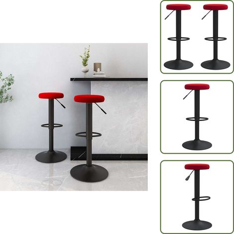 Tabourets de bar lot de 2 rouge bordeaux velours - Tabouret De Bar - Tabourets De Bar - Tabouret De Pub - Tabourets De Bar (1/5)