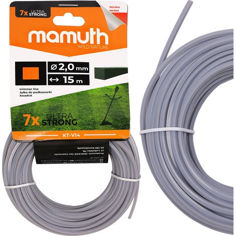 Fil pour tondeuse 2,0mm 15m QUADRATIC Moteur, fil de rechange pour tête de coupe (1/3)