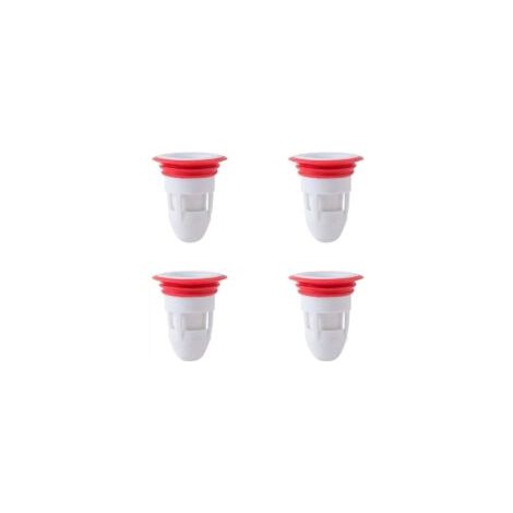 Juego de 4 tapones antiolor, aptos para desagües de ducha, desagües de suelo y dispositivos antirretorno, 41-50 mm - Blanco - Crezuo