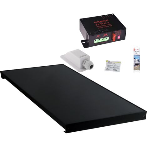 PACK ANTARION Panneau solaire All Black 190W + Régulateur MPPT 15A + Kit de pose Camping-car