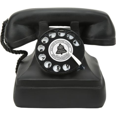 Téléphone à Cadran Vintage - Décoration Rétro pour Bureau et Maison - Modèle Ancien de Téléphone Fixe