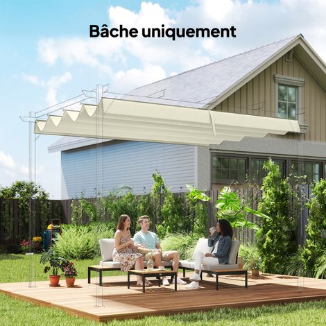 Toile de toit de rechange pour pergola de remplacement protection solaire Anti-UV 30+ pour de 3 x 2 m HaMi