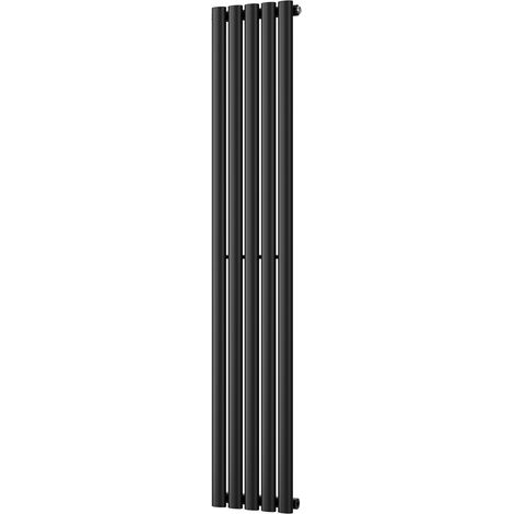 Omeara - Black Vertical Radiator H1600mm x W290mm Single Panel (1/3)