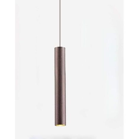 Nordische LED-Pendelleuchte, 30 cm – Gebürstetes Aluminium – Langes, minimalistisches Rohr für Esszimmer und Küche – Warmweißes Leuchtmittel – Kaffee-Gold, 30 cm (1/5)