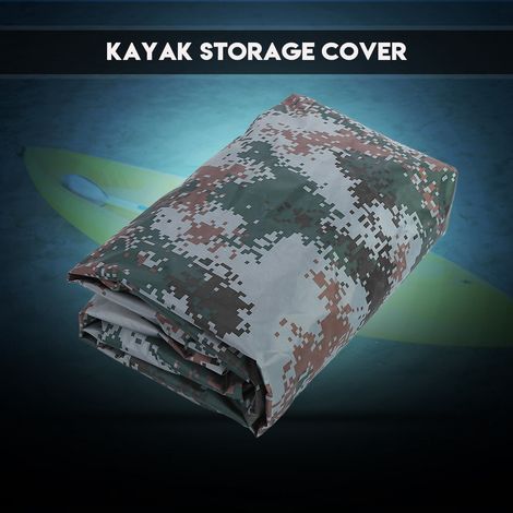 Housse de protection solaire et anti-UV étanche de 4,5 m pour kayak/bateau de 3,6 à 4 m (camouflage numérique) (1/5)