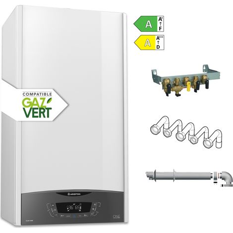 Ariston CLAS ONE 30 kW, Chaudière à Condensation Complète (Barrettes, Douilles, Ventouse), Classe Energétique A, Compacte,