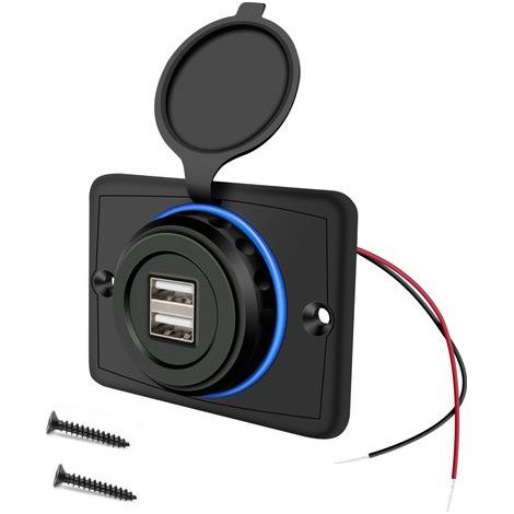 AIDUCHO Prise Usb 12v Port Usb 12v Double Prise Usb Camping Car 12v, 3.1a Usb Chargeur Pour Voiture, Chargeur Usb De Voiture Pour Voiture Bus Camping Car Bateau (1/5)
