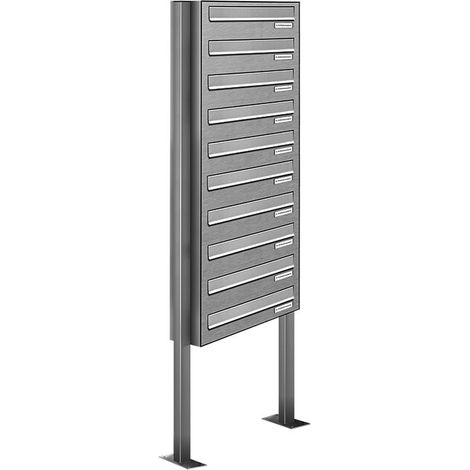 10er V2A Edelstahl Standbriefkasten Freistehend Durchwurfanlage (1/5)