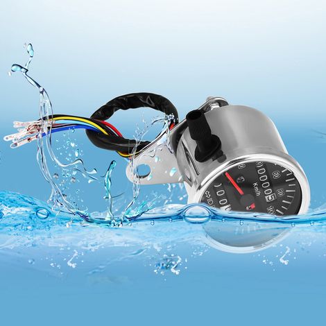 Adatto per tachimetro da moto a LED con quadrante nero da 65 mm, contachilometri e spie luminose