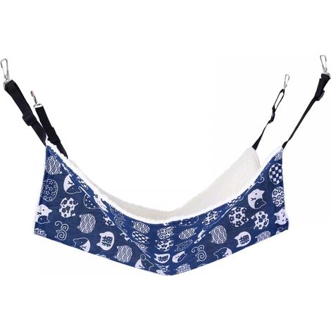 1 Lit Hamac Pour Chat, Toile Et Polaire, Sangles Réglables, Crochets Métal, Pour Cage Chaise Petit Chien (1/5)