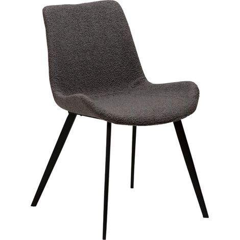 Hype Dan-Form Esszimmerstuhl Bouclé grau.