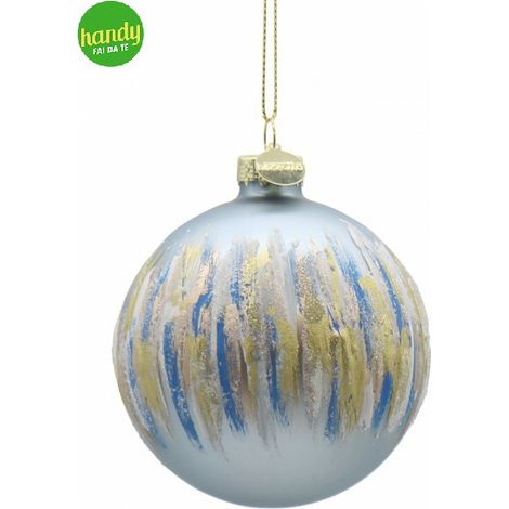Sfera Bizzotto Painting Azzurro in vetro Ø 8 cm
