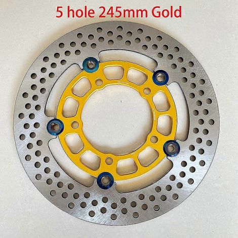 Disques de frein flottants universels en alliage d'aluminium pour moto, diamètre extérieur 200 mm/220 mm/245 mm/260 mm, plaquettes de frein à refroidissement rapide - Or 245 mm (1/5)