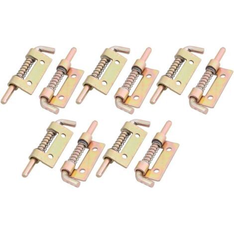 10pcs Loquet A Ressort Targette A Ressort Verrou de Porte Serrure Pour Meuble Abri de Portail Garage Fer barillet ton Bronze 2,2pouces Long (1/5)