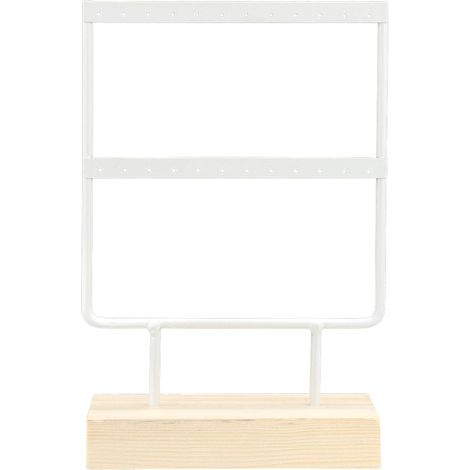 24 Holes Elegant Metal Jewelry Storage Rack Earrings Necklace Display Organizer for Home (White) (1/5)