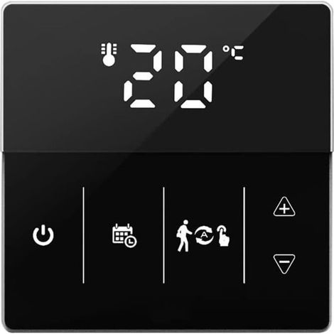 Thermostat intelligent programmable pour chaudière à gaz/chauffage au sol, contrôleur de température Wi-Fi avec application vocale (noir pour chauffage au sol électrique)