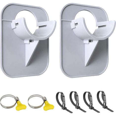 2 Supports de Tuyau pour Piscine, Adaptés aux Diamètres 30-37 mm, Protection Anti-Torsion en Plastique avec Colliers de Serrage en Acier Inoxydable (1/5)