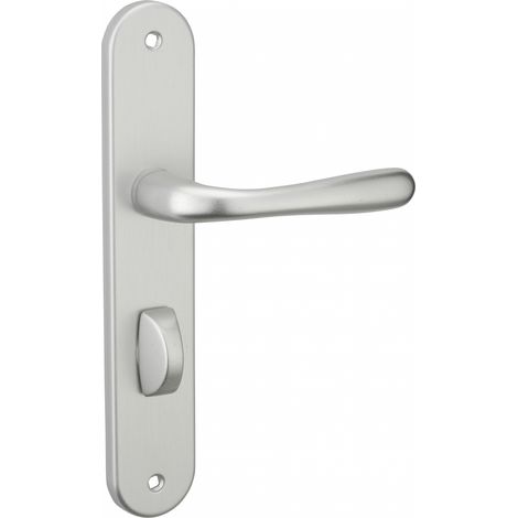Thirard – Ensemble de poignées pour salle de bain Pelope à condamnation – Carré 7mm – Entr'axes 195mm – Acier embouti finition argent