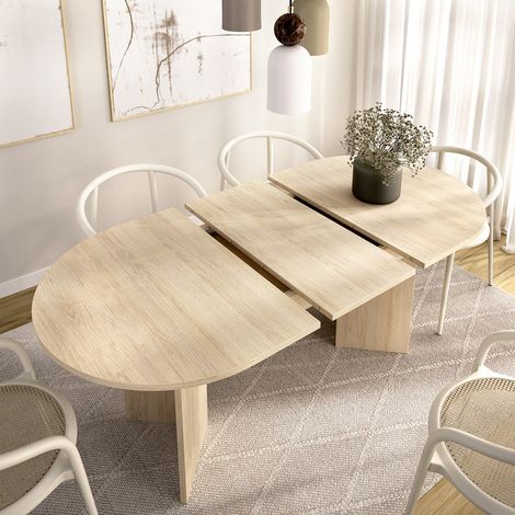 Mesa Extensible Española, 6 Plazas, Extensible, 90x140x76h cm Roble Marrón