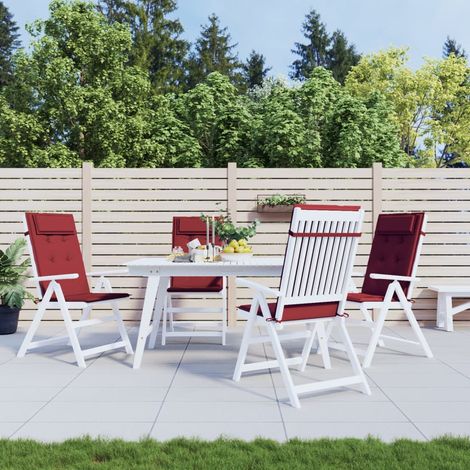Coussins de chaise,Rembourrés pour chaise à dossier haut lot de 4 rouge bordeaux BGT32953 (1/5)