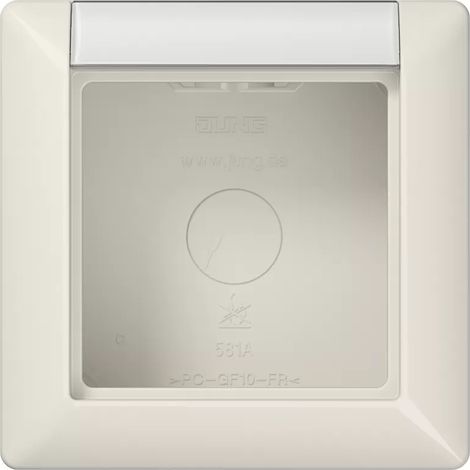 Jung Aufputz-Kappe 1fach, mit Schriftfeld, AS 500 Aufputz, Thermoplast, weiß, senkrechte und waagerechte Montage AS 581 ANA W