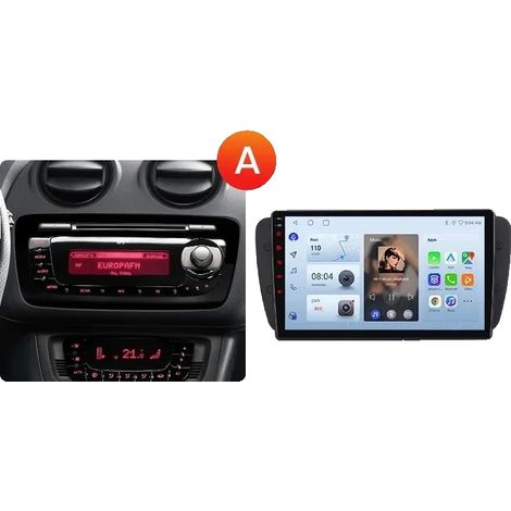 CarPlay, tamaño de pantalla, soporte multilingüe, compatible con Seat Ibiza 6J 2009-2013, V1C (2 GB 32 GB) A (1/2)