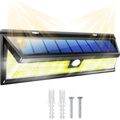 Farola solar COB con sensor de movimiento y crepúsculo, 340 W.