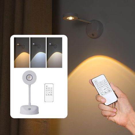 Luce per quadri senza fili, applique ricaricabile, faretto a LED, lampada da lettura, 3 temperature di colore, luce per quadri con sensore di movimento e testa orientabile (1/5)