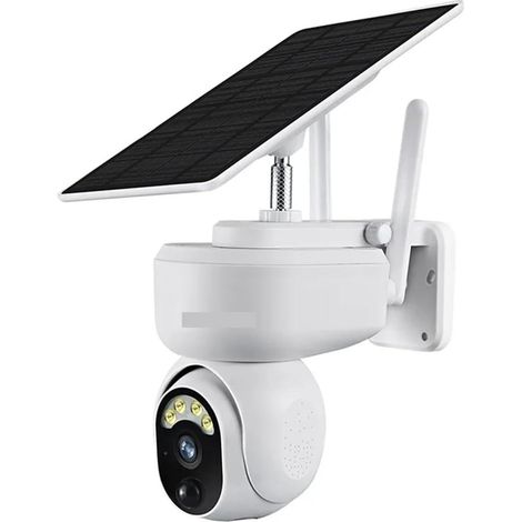 Caméra de sécurité à domicile Caméra de vidéosurveillance solaire 4MP 4G, avec emplacement for carte Sim, PTZ, , IP, batterie 15000mAh intégrée, détection de mouvement, couleur et nuit(4MP 4G No Card) (1/5)