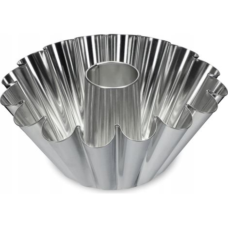 KADAX Gugelhupfform, Kuchenform aus verzinktem Blech, Backform, 22.5 cm, Silber