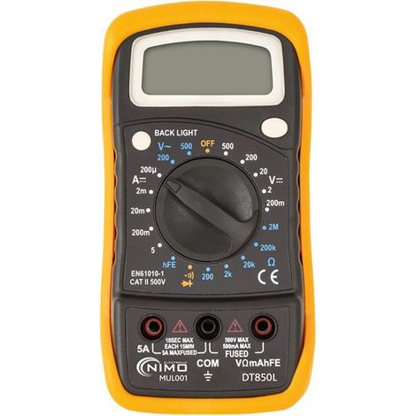 Multimètre Nimo Mul001 DT850L jaune 145 x 72 mm (1/3)