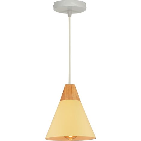 Lámparas De Colgar De Madera Lámpara Colgante Retro Moderna Lámpara De Techo Estilo Nórdico Macaron Lámpara Creativa Amarillo