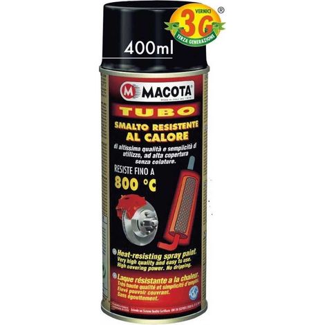 MACOTA TUBO vernice ALTA TEMPERATURA nero spray 3G 400 ml auto moto