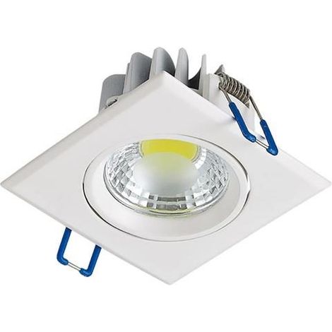 Spot LED downlight carré blanc 5W (Eq. 50W) Dim 90x90mm (1/4)