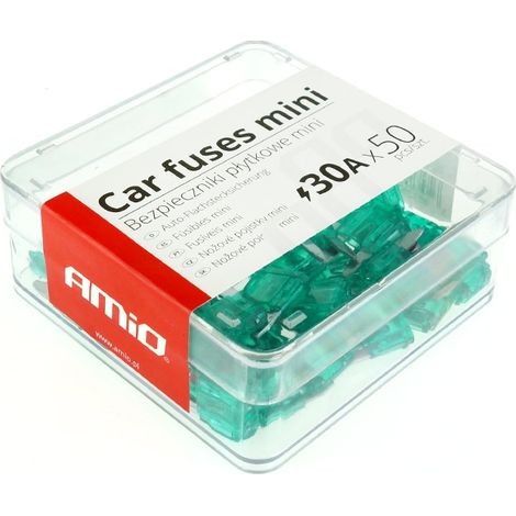 Set di 50 fusibili per auto a lama mini 30A amio-02223