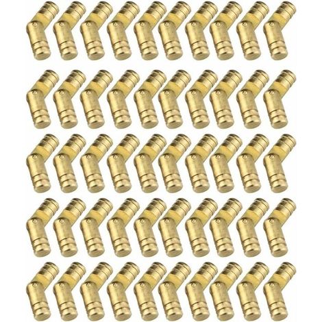 Paquete de 50 bisagras ocultas de latón de 5 x 17 mm, pequeñas bisagras discretas, adecuadas para joyeros, chapadas en oro (1/5)