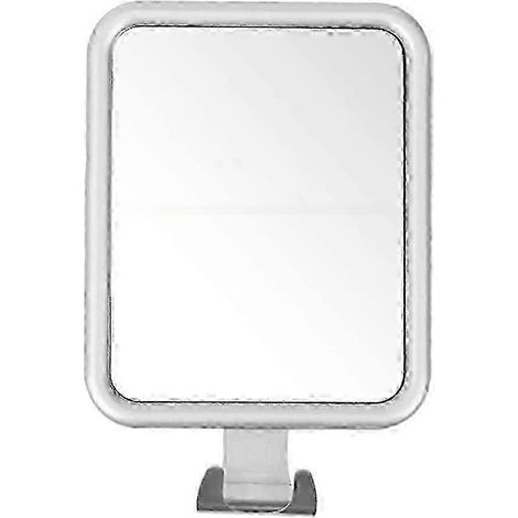 Miroir de salle de bain à ventouses anti-buée 2026, en alliage d'aluminium avec crochets, sans perçage, peut suspendre serviettes, rasoirs, etc., de forme rectangulaire. (1/5)