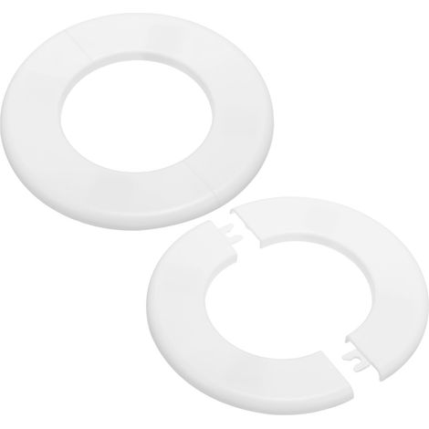 Plaque d'Écussons Auto-Adhésive Ronde en ABS 3.07"/78mm, 2pcs Couverture Murale pour Tuyau d'Eau, Cache Mitigeur Douche Boucles Rosace Robinet Chauffage Plomberie Mural, Blanc (1/5)