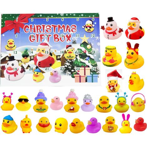Calendrier de l'Avent Canard en caoutchouc 2026, compte à rebours de Noël de 24 jours, calendrier de l'Avent pour enfants, un cadeau de Noël pour garçons et filles. (1/4)