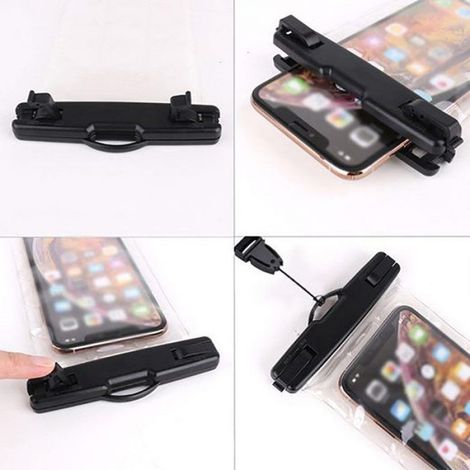 Étui téléphone étanche - 1 pièce, protection complète sous eau - Noir - Convient pour smartphones Étiquette (1/5)