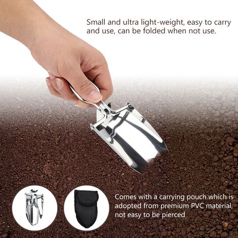 Mini pelle pliante multifonctionnelle en acier inoxydable, pelle de survie, pelle de jardin portable (1/5)