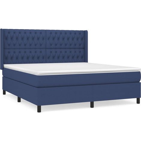 Maison Exclusive - Cama box spring con colchón tela azul 180x200 (1/5)